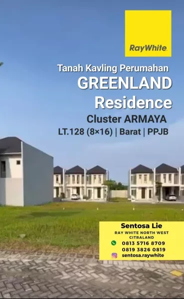 Dijual Tanah Greenland Residence Menganti - Cluster Armaya - Luas 128-1